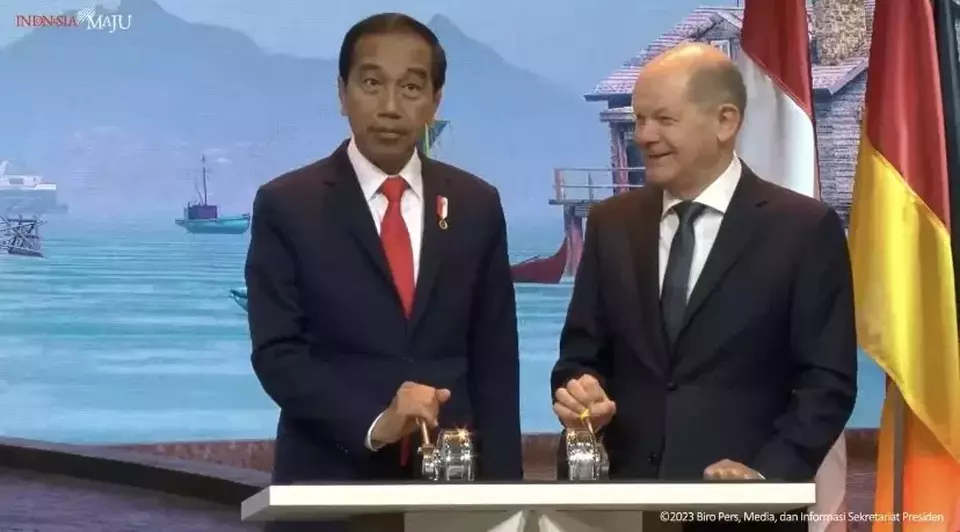 Jokowi dan Kanselir Jerman Buka Paviliun Indonesia di Hannover Messe 2023